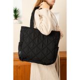 POLOGRAND London Orijinal Kadın Geniş Hacimli Puf Şişme Shopper Çanta Fermuarlı Kapitoneli Puf Kumaş Tote Bag Laptop A4 Uyumlu Astarlı Büyük Boy Okul İş Spor Üniversite Seyahat Konforlu Günlük Omuz ve Kol Çantası