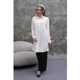 Polologin Butik Beyaz Uzun Gömlek Tunik