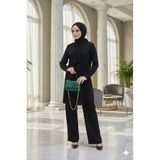 Polologin Butik Siyah Viskon Tunik & Pantolon Takımı