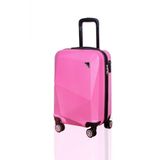 Polo&Sky Elmas Pembe Renk Kabin Boy + Elmas Siyah Orta Boy 2'li Valiz Seti
