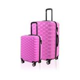 Polo&Sky Petek Model Pembe Renk 2'li Valiz Seti (Küçük+Büyük)