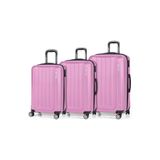 POLO&SKY Spring Model Pembe Renk 3'lü Valiz Seti Kabin - Orta - Büyük