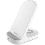 Polosmart 2 In 1 Masaüstü Kablosuz Şarj Cihazı 15W Hızlı Şarj Beyaz Type-C Uyumlu