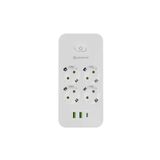 Polosmart MP17 4 Prizli 2 USB 1 Type-C Çıkışlı Termal Akım Çocuk Korumalı 2M Uzatma Kablosu Beyaz