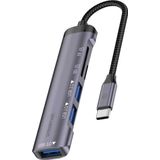 Polosmart Pgs407 Type-C Uyumlu 5 Çıkışlı Dönüştürücü Çoklayıcı Usb 3.0 Hub Gri