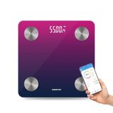 Polosmart Psc104 Pilli Bluetooth Vücut Analizli Yağ Kas Su Ölçer Hassas Akıllı Tartı Baskül Mor