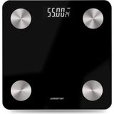 Polosmart PSC55 Akıllı Yağ Ölçer Bluetooth Tartı Baskül Siyah Cam LCD Ekran Özellikli