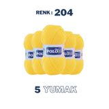 Polosu (5 Adet) Candy Baby %100 Premium Akrilik Bebek Örgü İpliği - 204 - Koyu sarı