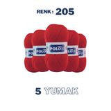 Polosu (5 Adet) Candy Baby %100 Premium Akrilik Bebek Örgü İpliği - 205 - Kırmızı