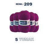 Polosu (5 Adet) Candy Baby %100 Premium Akrilik Bebek Örgü İpliği - 209 - Koyu fuşya