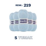 Polosu (5 Adet) Candy Baby %100 Premium Akrilik Bebek Örgü İpliği - 219 - Bebe mavi