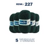 Polosu (5 Adet) Candy Baby %100 Premium Akrilik Bebek Örgü İpliği - 227 - Koyu nefti yeşil