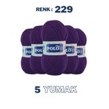 Polosu (5 Adet) Candy Baby %100 Premium Akrilik Bebek Örgü İpliği - 229 - Koyu mor
