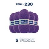Polosu (5 Adet) Candy Baby %100 Premium Akrilik Bebek Örgü İpliği - 230 - Eflatun