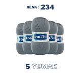 Polosu (5 Adet) Candy Baby %100 Premium Akrilik Bebek Örgü İpliği - 234 - Koyu gri