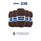 Polosu (5 Adet) Candy Baby %100 Premium Akrilik Bebek Örgü İpliği - 238 - Koyu kahve