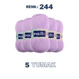 Polosu (5 Adet) Candy Baby %100 Premium Akrilik Bebek Örgü İpliği - 244 - Açık Leylak