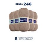 Polosu (5 Adet) Candy Baby %100 Premium Akrilik Bebek Örgü İpliği - 246 - Bej Toprak