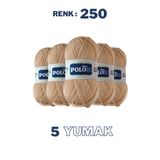 Polosu (5 Adet) Candy Baby %100 Premium Akrilik Bebek Örgü İpliği - 250 - Bej