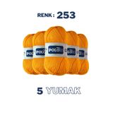 Polosu (5 Adet) Candy Baby %100 Premium Akrilik Bebek Örgü İpliği - 253 - Açık Hardal