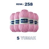 Polosu (5 Adet) Candy Baby %100 Premium Akrilik Bebek Örgü İpliği - 258 - Açık Pudra