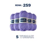 Polosu (5 Adet) Candy Baby %100 Premium Akrilik Bebek Örgü İpliği - 259 - Leylak