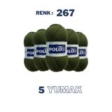 Polosu (5 Adet) Candy Baby %100 Premium Akrilik Bebek Örgü İpliği - 267 - Haki Yeşil