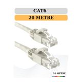 Polotech 20 Mt Cat6 Lan Fabrikasyon İnternet Data Kablosu(Ethernet Modem Rj45 Uçlu Jacklı Network Adsl)