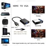 Polotech W8530 HDMI To VGA Kablo Çevirici Dönüştürücü + Ses Destekli - Çok Renkli