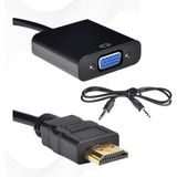 Polotech W8530 HDMI To VGA Kablo Çevirici Dönüştürücü + Ses Destekli - Renkli