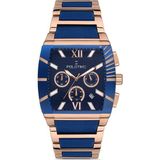 Polotime 2034701 Erkek Kol Saati - Mavi - Rose Gold