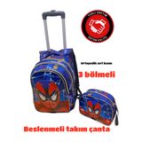 poloways 2 Li Set Ortopedik Sırt Tekerlekli Çekçekli Ilkokul Çocuk Çanta Beslenme Çantası Çanta