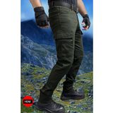 Polviton Erkek Kargo Pantolon Fermuarlı Cep Bölümü Taktikal Outdoor Haki