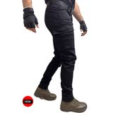 Polviton Erkek Kargo Pantolon Fermuarlı Cep Bölümü Taktikal Outdoor Siyah