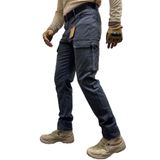 Polviton Erkek Kargo Pantolon Taktikal Füme Slim Fit Cepli Pantolon