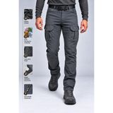 Polviton Gri Erkek Kargo Pantolon Taktikal Outdoor Combat Cep