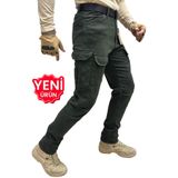 Polviton Haki Erkek Kargo Pantolon Taktikal Outdoor Combat Cep