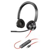 Poly Blackwire 3320 Kablolu Kulaklık - Esnek Mikrofon Kolu - Hi-Fi Stereo - USB-C veya USB-A üzerinden PC/Mac ile Bağlantı - Takımlar/Zoom ile Uyumlu