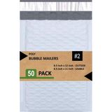 Poly Bubble Mailers 20 5 x 30 5 cm Dolgulu Zarf Postası Su Geçirmez 50'li Paket PBM8512-50 Beyaz - 41 Delft Blue