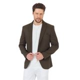 Poly Erkek Yeşil Likralı Pamuklu Slim Fit Spor Blazer Ceket Haki 54