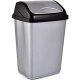 Poly Time Gri Sallanır Kapak 50 lt 68x41x33 cm Ofis Banyo Mutfak Bahçe Çöp Kutusu Kovası