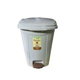 Poly Time Plastik Basmalı Pedallı Çöp Kovası Kutusu / 52 Litre - Krem / 57X40x40 Cm.