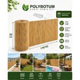 Polybotum Premium Doğal Kamış Hasır Balkon Çiti 30X300 cm | Sık Dokuma | Dayanıklı | Bahçe, Teras ve Balkon Için Dekoratif Gizlilik Çiti