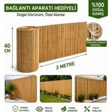 Polybotum Premium Doğal Kamış Hasır Balkon Çiti 40X300 cm | Sık Dokuma | Dayanıklı | Bahçe, Teras ve Balkon Için Dekoratif Gizlilik Çiti