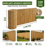 Polybotum Premium Doğal Kamış Hasır Balkon Çiti 50X300 Cm | Sık Dokuma | Dayanıklı | Bahçe, Teras Ve Balkon İçin Dekoratif Gizlilik Çiti