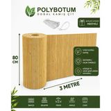 Polybotum Premium Doğal Kamış Hasır Balkon Çiti 80X300 Cm | Sık Dokuma | Dayanıklı | Bahçe, Teras Ve Balkon İçin Dekoratif Gizlilik Çiti