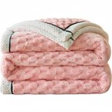 Polyester Elyaf Atma Battaniye(Pink,200 * 230cm) | Çok Renkli Çoklu Boyutlar: Kanepe, Yatak Takımı, Oturma Odası, Kamp, Piknik