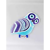 Polyester Kabartmalı Datça Baykuş Magnet 5,5 X 9 Cm Dekoratif Hediyelik Buzdolabı Süsü (Kod:1842)