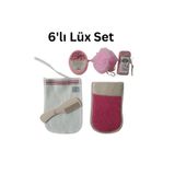 Polyester Pamuklu Eldiven,kese,süngerli Sabun,banyo Lifi,ahşap Saç Tarağı,topuk Taşı 6'lı Banyo Set
