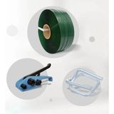 Polyester Set 19x1.00 1000 Metre Yeşil Çember- 19mm Bukle Toka 500 Adet-1 Adet Germe Aparatı